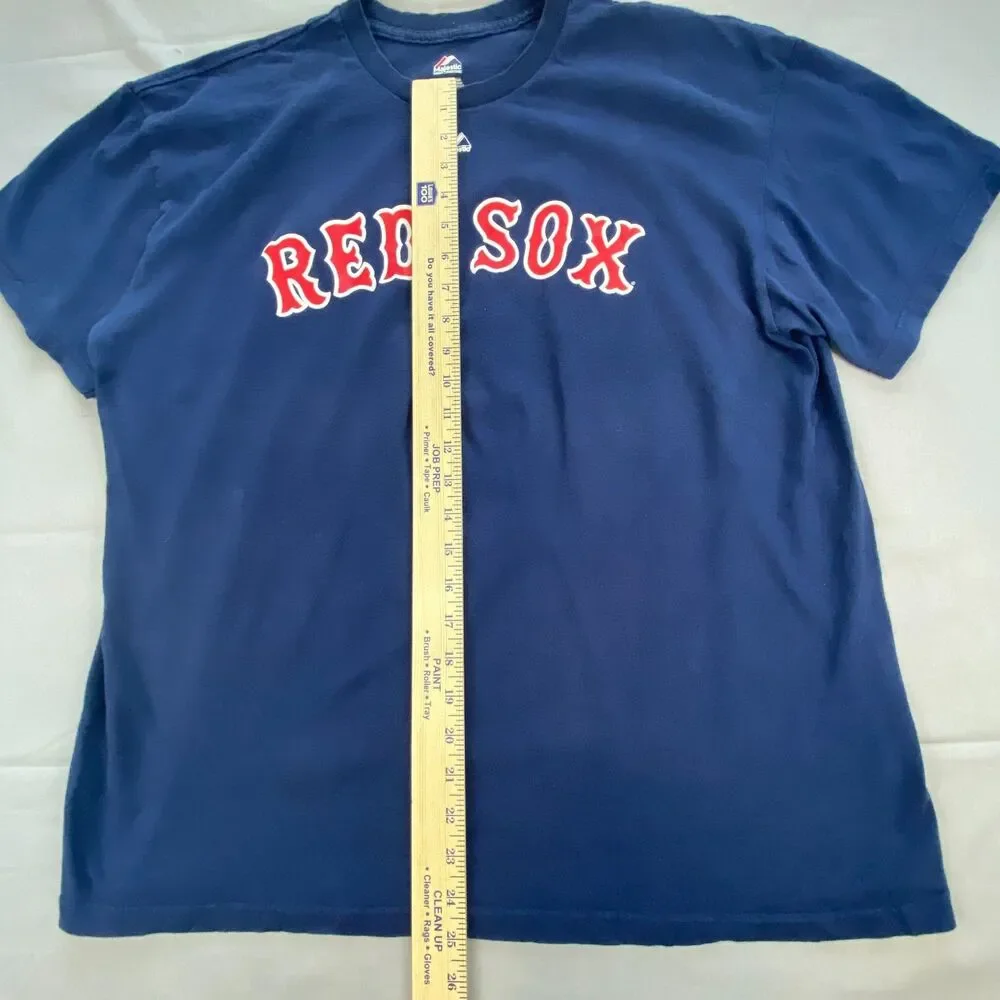 Majestic Boston Red Sox T Shirt Mens XL Navy Blue Graphic Tee Short Sleeve MLB